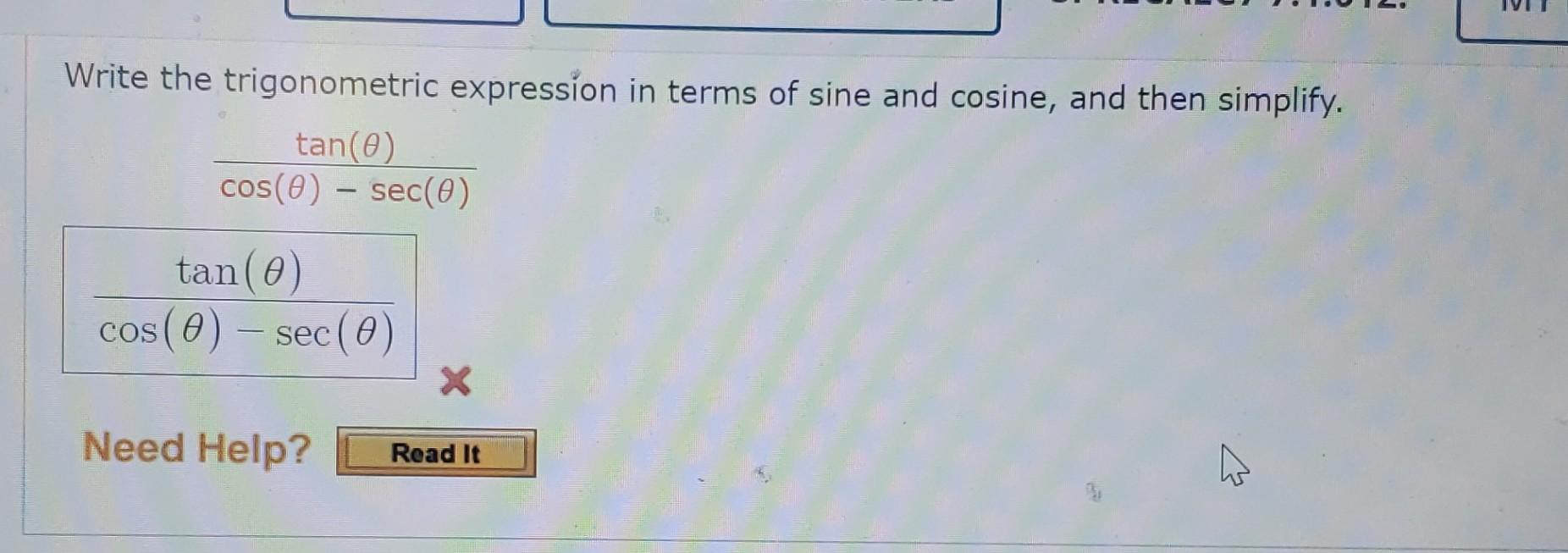 Solved Write the trigonometric expression in terms of sine | Chegg.com