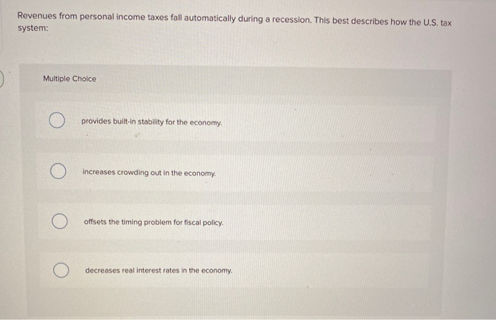 solved a decrease in personal incomea decrease in... Solved Revenues from personal income taxes fall | Chegg.com