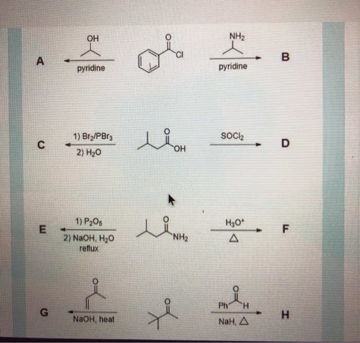 Solved OH NH2 pyridine pyridine SOCI2 1) Bry/PBry 2) H20 | Chegg.com