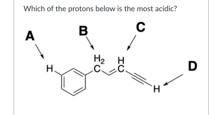 Solved Which of the protons below is the most | Chegg.com