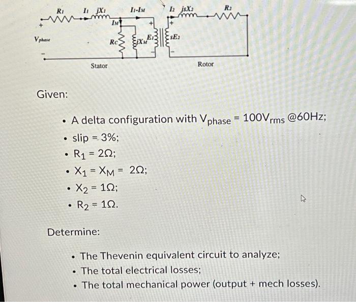 Solved Given: - A delta configuration with Vphase =100 | Chegg.com