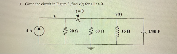 Solved 3. Given the circuit in Figure 3, find v(t) for all | Chegg.com