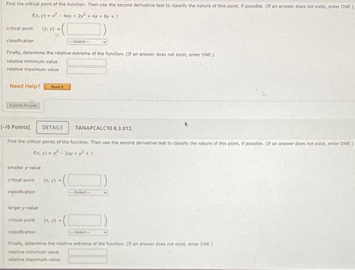 Solved Critical Point Find The Critical Point Of The Chegg