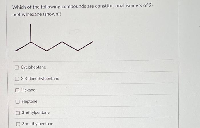 Solved Which of the following compounds are constitutional | Chegg.com