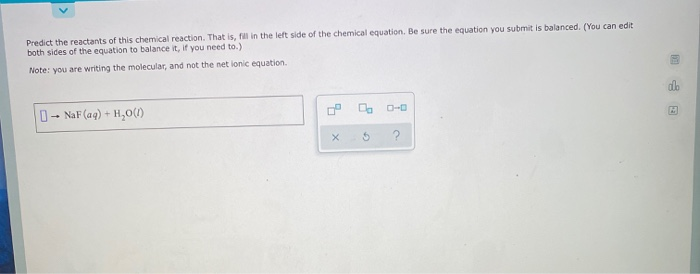 Solved Predict the reactants of this chemical reaction. That | Chegg.com