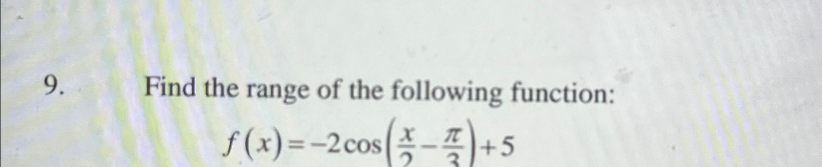 find the range of f x 1 3 cos 2x