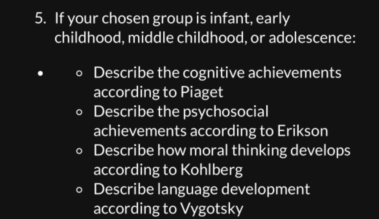 Solved If your chosen group is infant In a paragraph Chegg