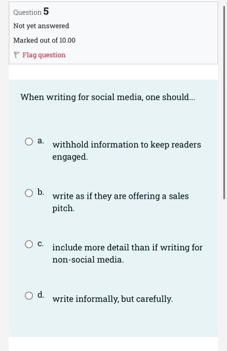 Solved Question 6 Not yet answered Marked out of 10.00 | Chegg.com