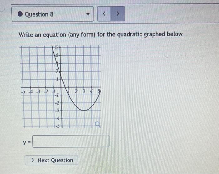 write-an-equation-any-form-for-the-quadratic-graph-gauthmath