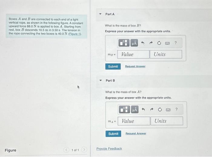 Solved Boxes A and B are connected to each ond of a light
