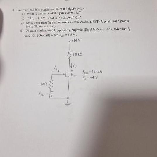 For The Fixed-bias Configuration Of The Figure | Chegg.com