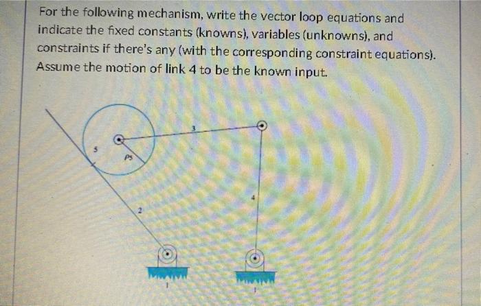 Solved For the following mechanism, write the vector loop | Chegg.com