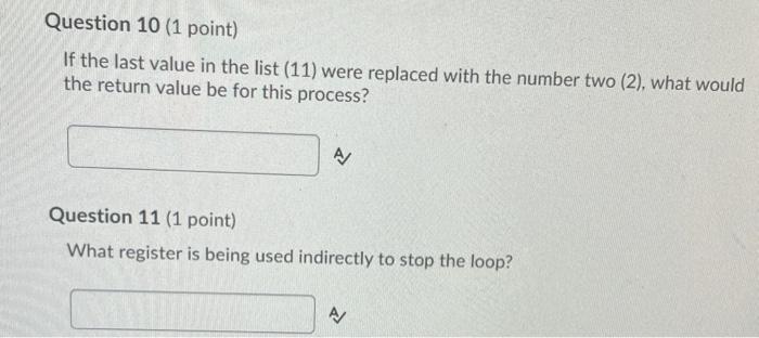 Solved Question 10 (1 point) If the last value in the list | Chegg.com