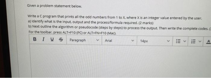 Solved Given a problem statement below. Write a C program | Chegg.com