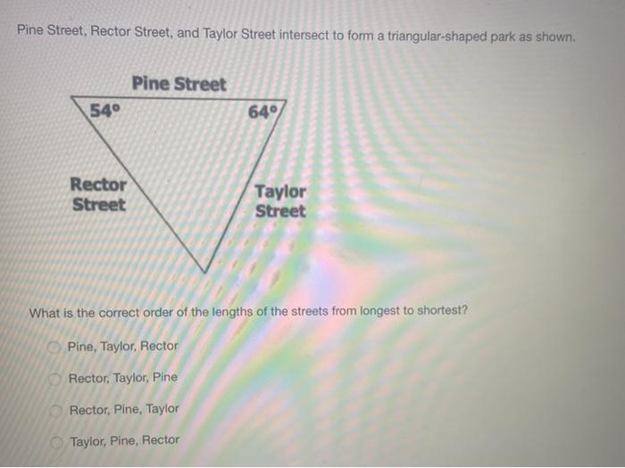 Solved Pine Street, Rector Street, and Taylor Street | Chegg.com