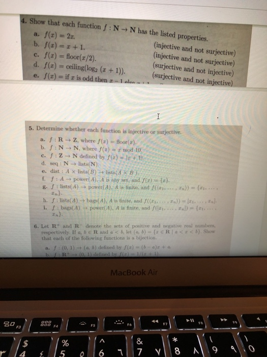 Solved 4 Show That Each Function F N N Has The Listed Pr