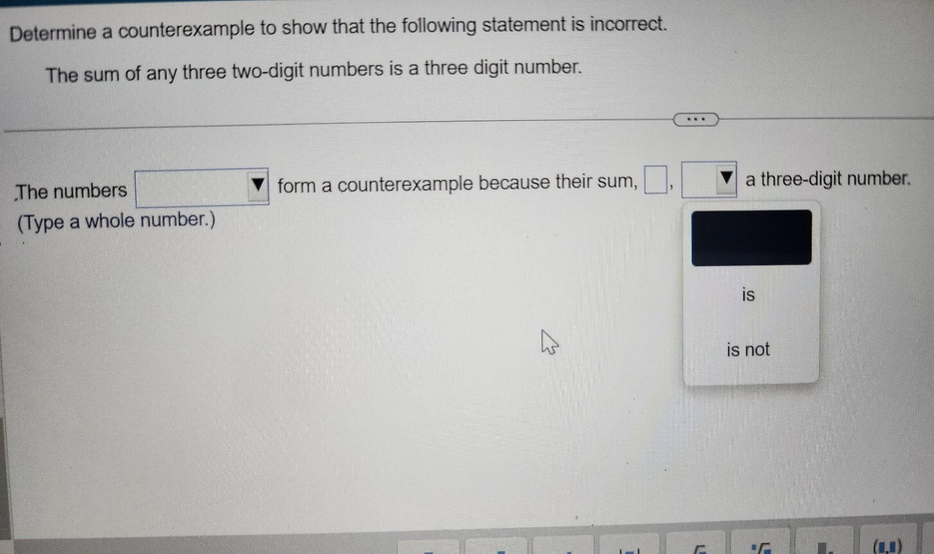 Solved Determine A Counterexample To Show That The Following | Chegg.com