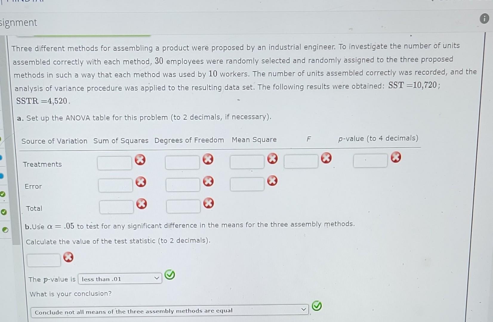 Solved Three different methods for assembling a product were