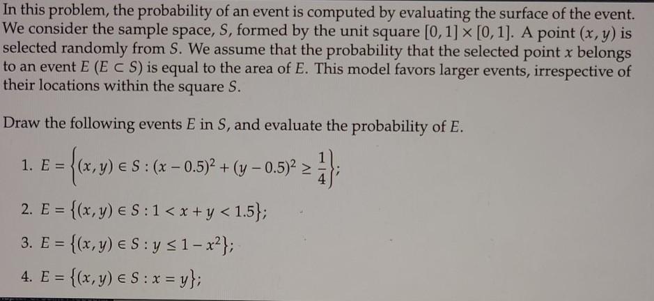 Solved In this problem, the probability of an event is | Chegg.com