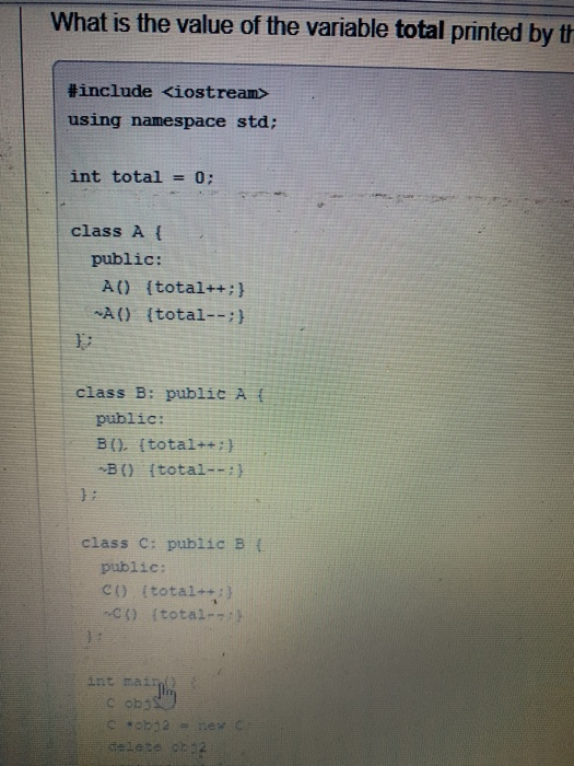 Solved What is the value of the variable total printed by th | Chegg.com