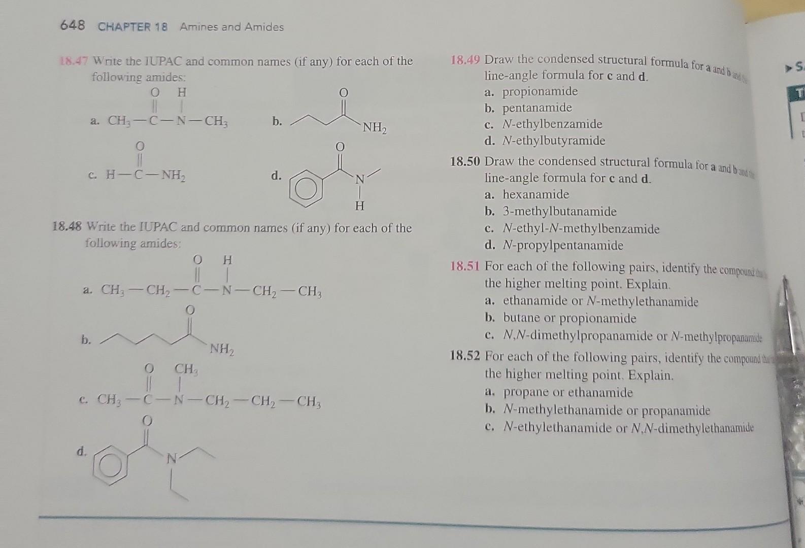 18.47 Write the IUPAC and common names (if any) for | Chegg.com