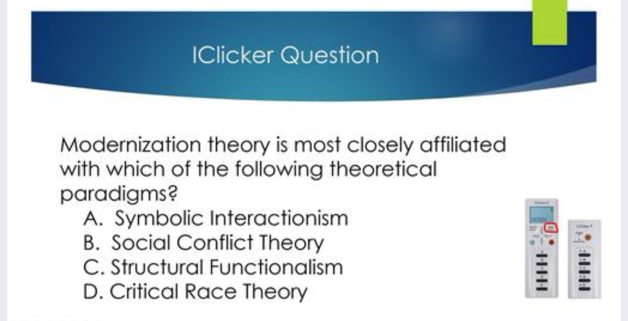 Solved Modernization theory is most closely affiliatedwith | Chegg.com