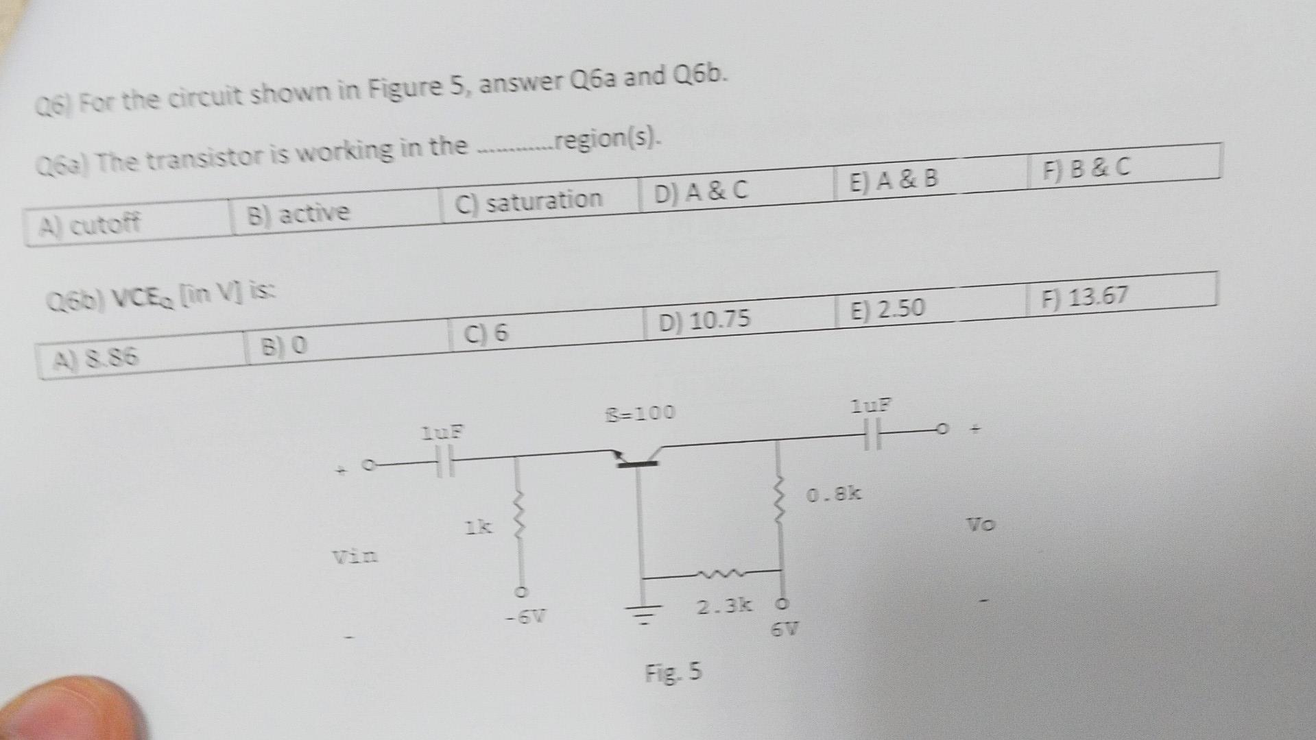 Solved a6 For the circuit shown in Figure 5, answer Q.6a and | Chegg.com