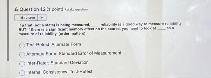 Solved If a trait (not a state) is being measured, | Chegg.com