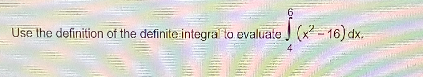 Solved Use the definition of the definite integral to | Chegg.com