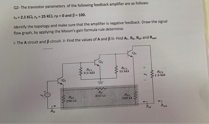Solved Q2-The transistor parameters of the following | Chegg.com