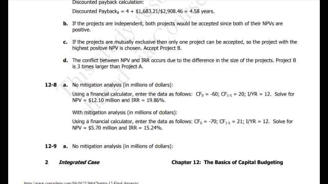 Chapter 12 The Basics of Capital Budgeting 12-1 | Chegg.com