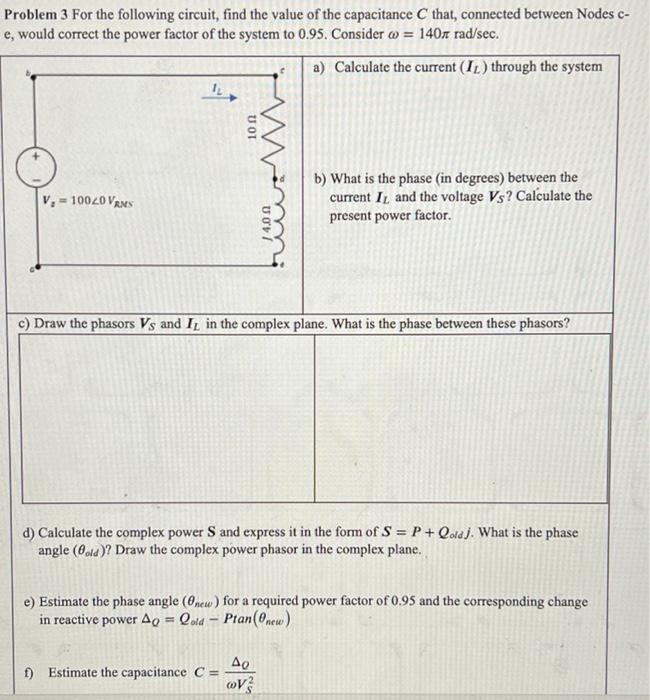 Solved Problem 3: For the following circuit, find the value | Chegg.com