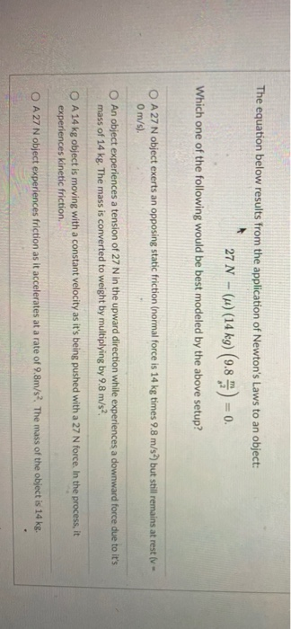 Solved The equation below results from the application of | Chegg.com