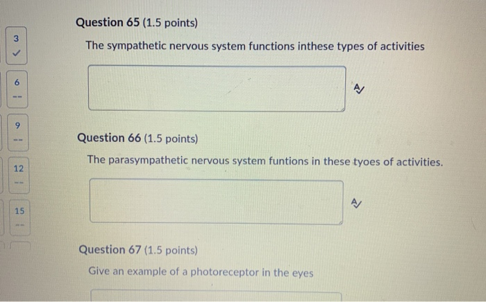 Solved Question 65 (1.5 points) The sympathetic nervous | Chegg.com