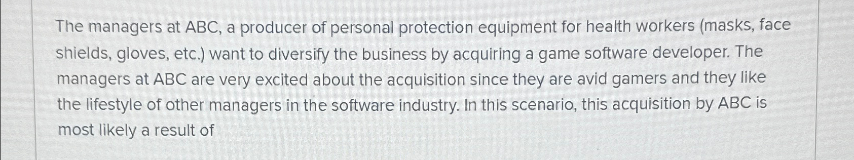 Solved The managers at ABC, a producer of personal | Chegg.com