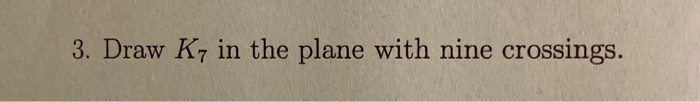 Solved 3. Draw K7 in the plane with nine crossings. | Chegg.com