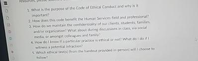 Solved What is the purpose of the Code of Ethical Conduct | Chegg.com