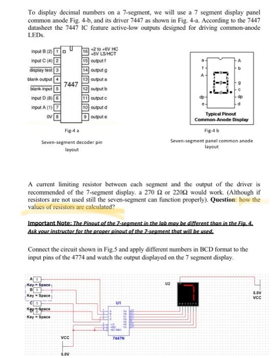 Solved To display decimal numbers on a 7-segment, we will | Chegg.com