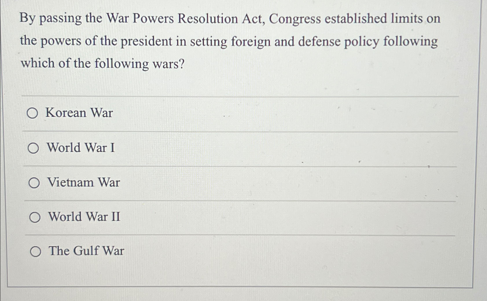what limits does the war powers act put on the president