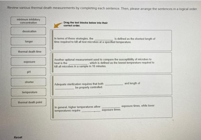 Solved Review Various Thermal Death Measurements By Chegg