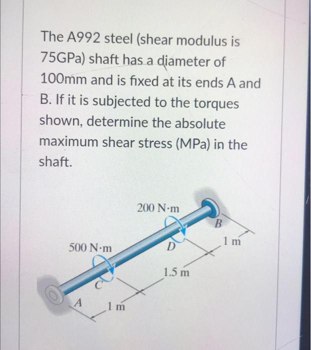 Solved A steel tube having an outer diameter of 50mm is used | Chegg.com