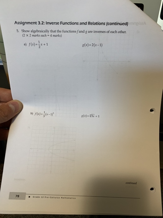 inverse functions common core algebra ii homework answers