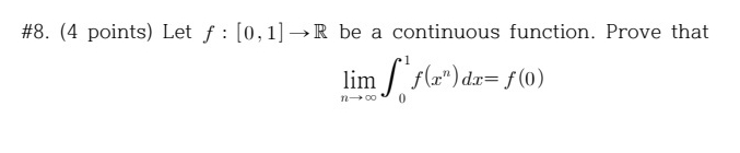 Solved 8 4 ﻿points ﻿let F [0 1]→r ﻿be A Continuous