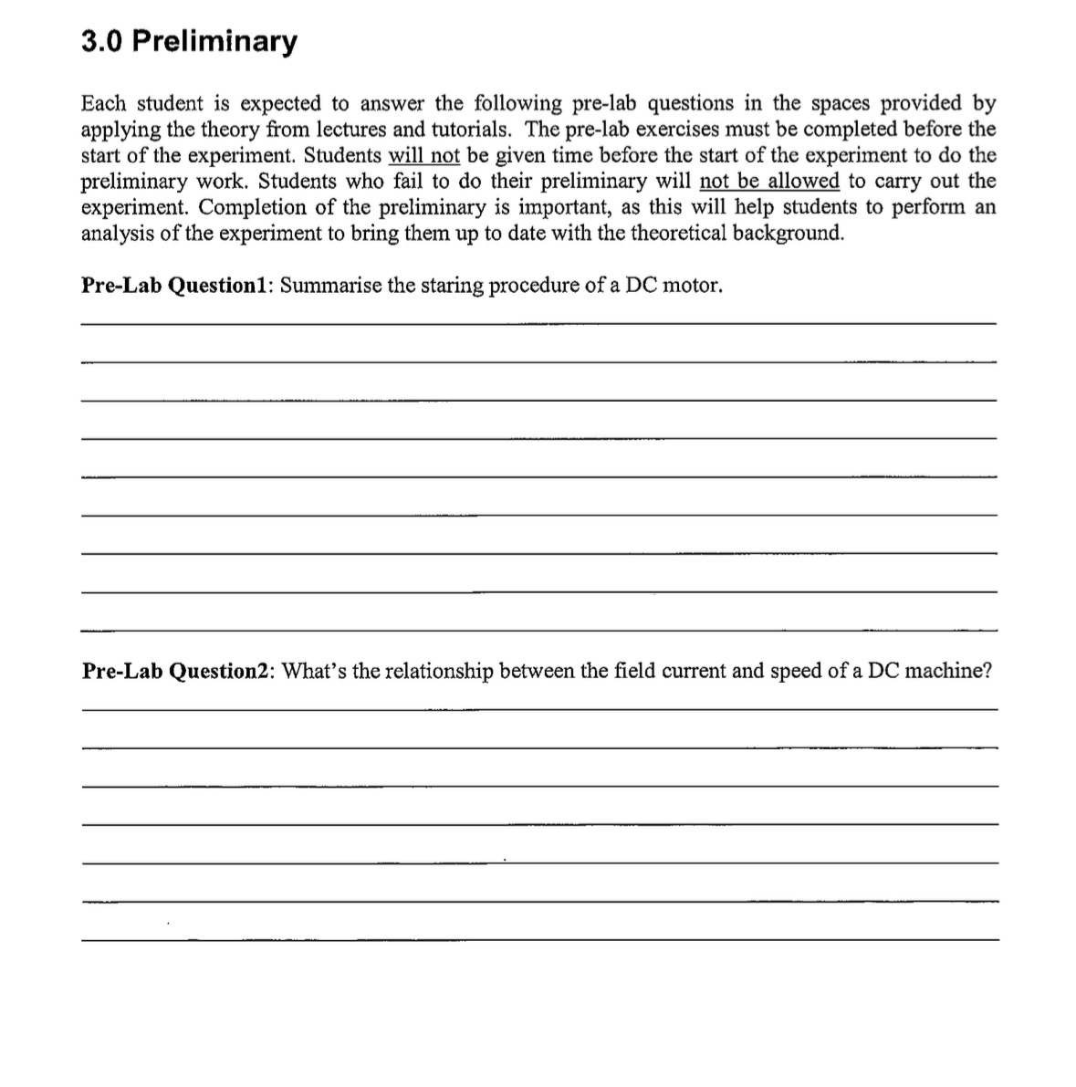 Solved 3.0 ﻿PreliminaryEach student is expected to answer | Chegg.com