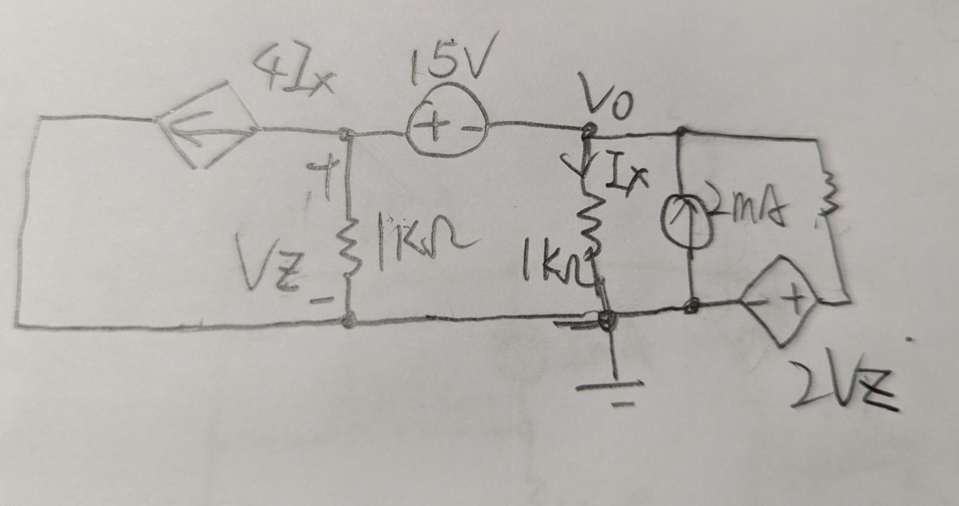 Solved find the Vz in the circuit thanks the | Chegg.com