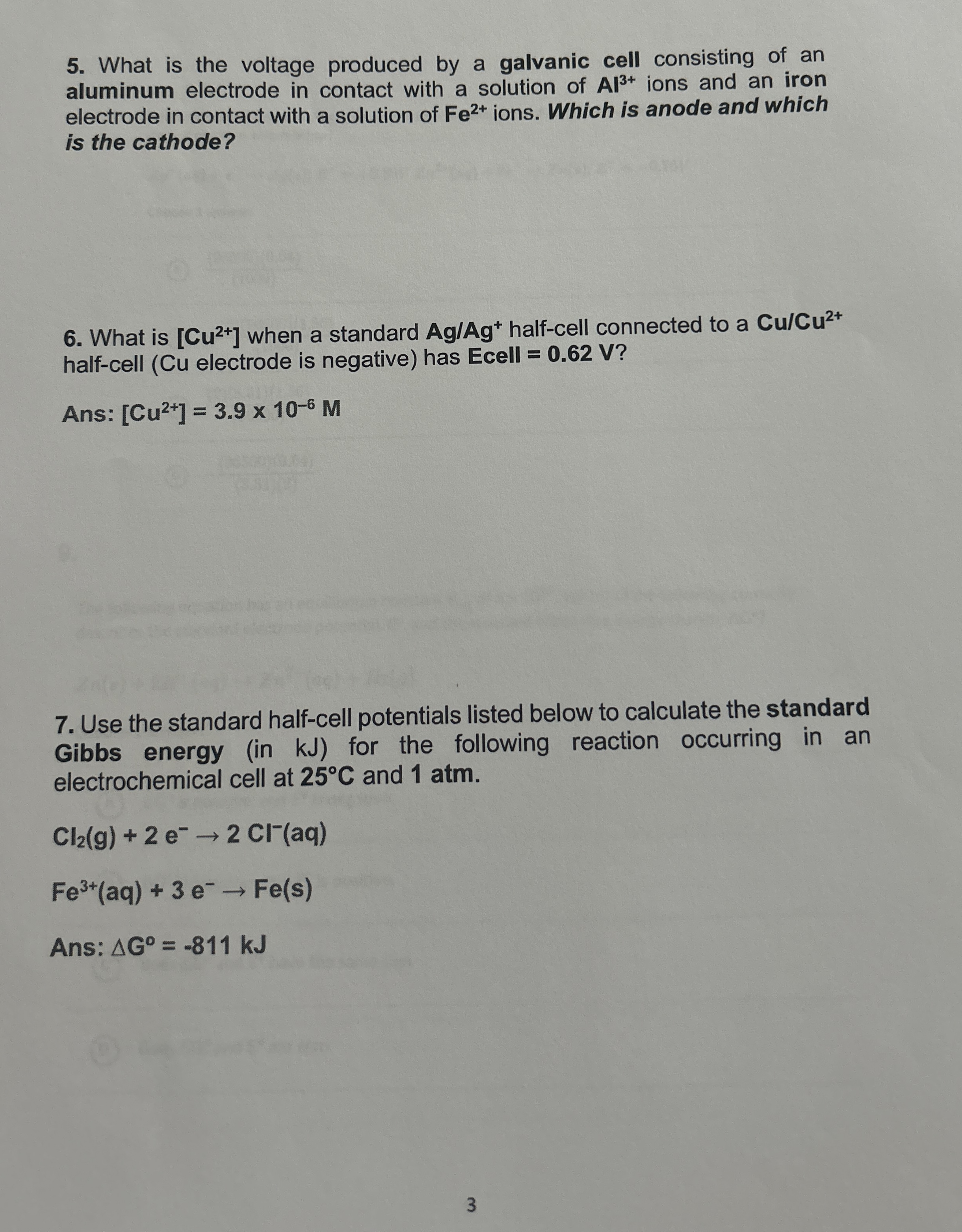 What is the voltage produced by a galvanic cell