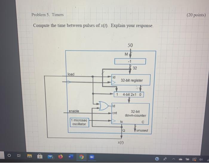 Solved Problem 5. Timers (20 points) Compute the time | Chegg.com