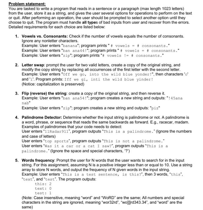 Solved Problem statement: You are tasked to write a program | Chegg.com