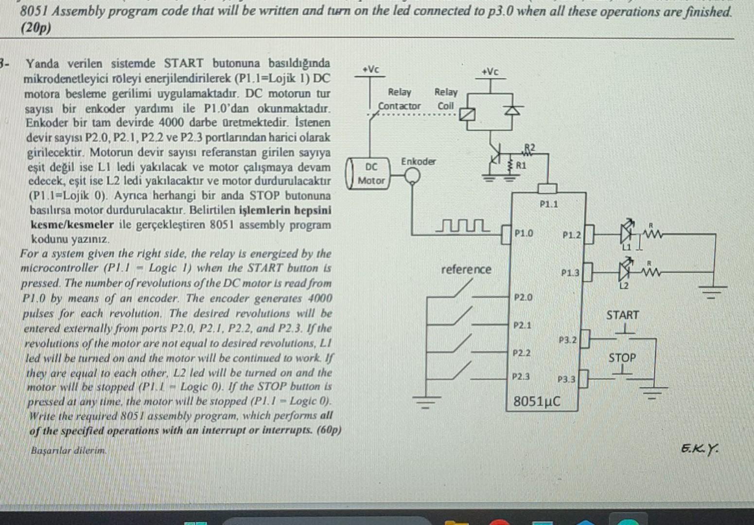 8051 Assembly program code that will be written and | Chegg.com