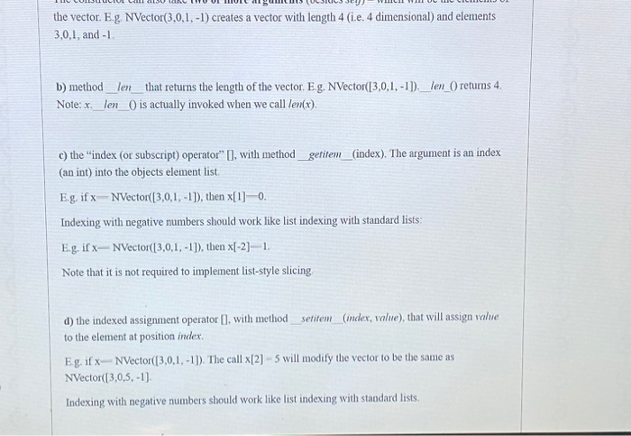 Solved Vector Class Write the code for this problem in a | Chegg.com